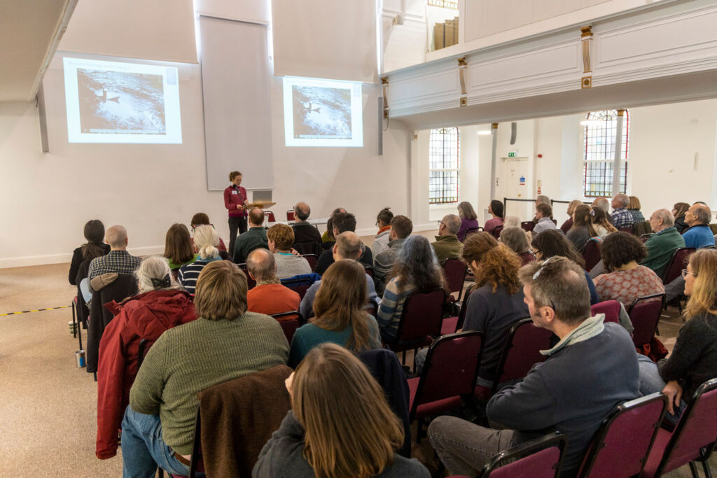 Sarah Robinson (Scottish Wildlife Trust) and the audience at the TWIC November 2022 in Edinburgh. Photo © David Palmar,