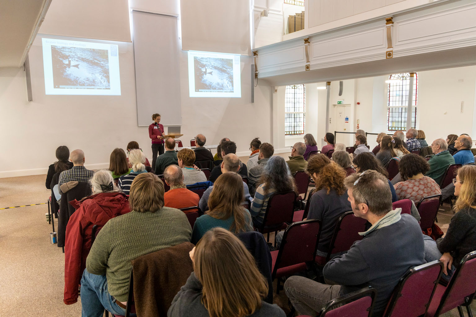 Sarah Robinson (Scottish Wildlife Trust) and the audience at the TWIC November 2022 in Edinburgh. Photo © David Palmar,